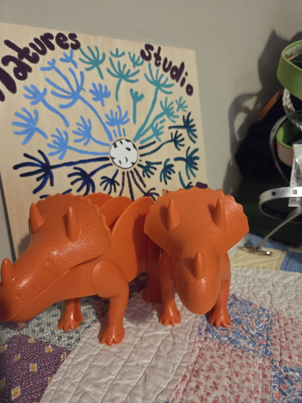 Triceratops Taco Holders Set of 2 Dinosaurs (Holds 2 Tacos each!) Orange Color